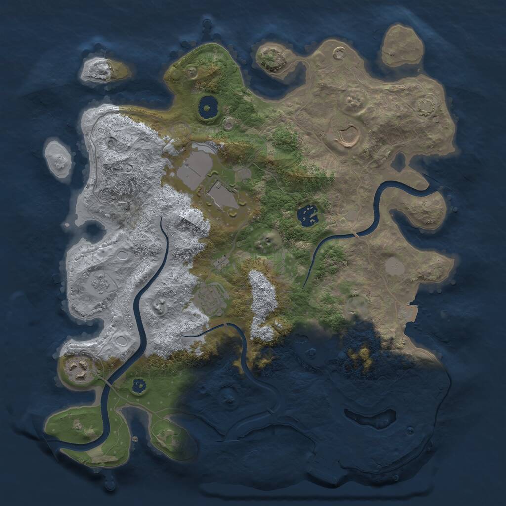 Rust Map: Procedural Map, Size: 3500, Seed: 842864757, 10 Monuments