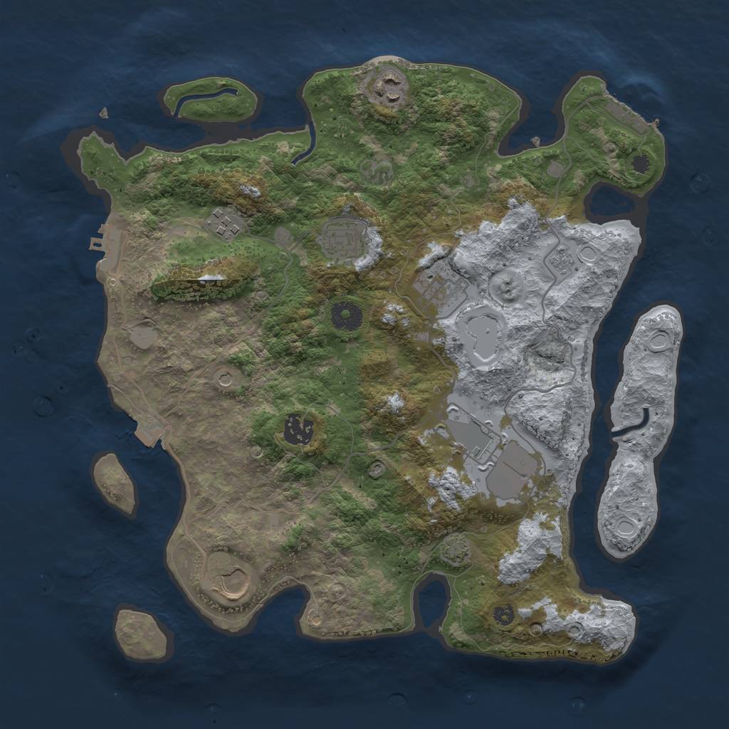 Rust Map: Procedural Map, Size: 3500, Seed: 567594683, 15 Monuments
