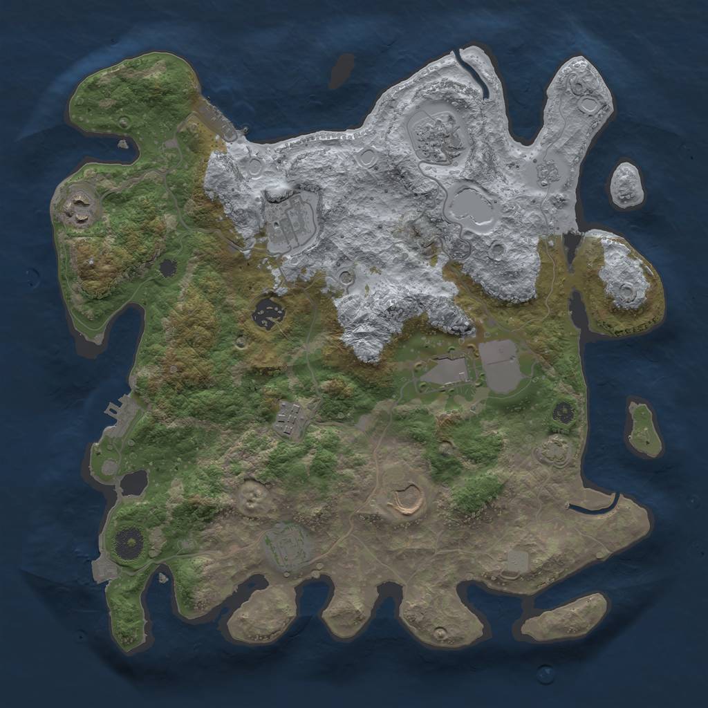 Rust Map: Procedural Map, Size: 3500, Seed: 2099562729, 16 Monuments