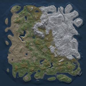 Thumbnail Rust Map: Procedural Map, Size: 5000, Seed: 1011662939, 16 Monuments