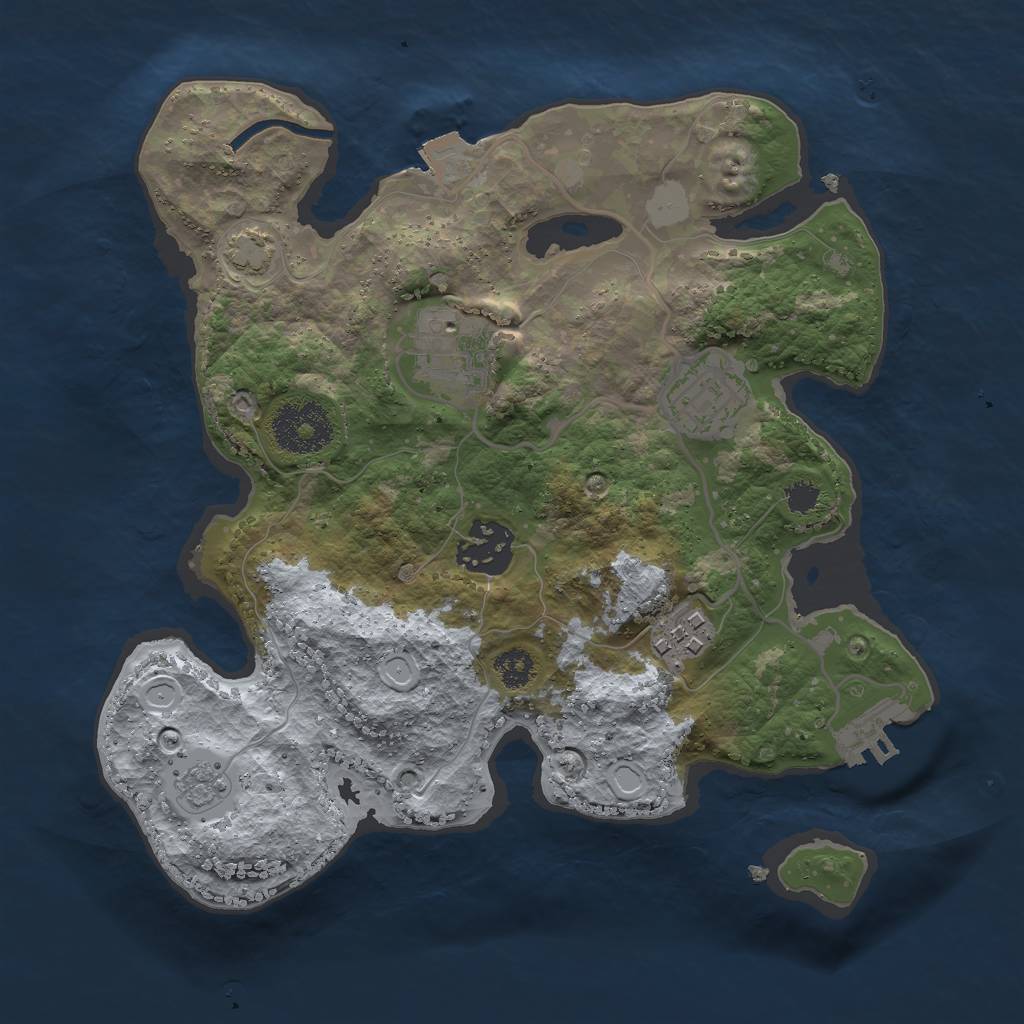 Rust Map: Procedural Map, Size: 2700, Seed: 1137372059, 10 Monuments