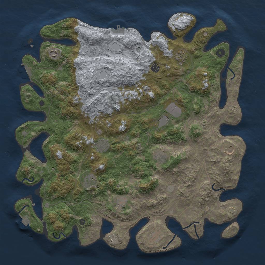 Rust Map: Procedural Map, Size: 4500, Seed: 69521456, 19 Monuments