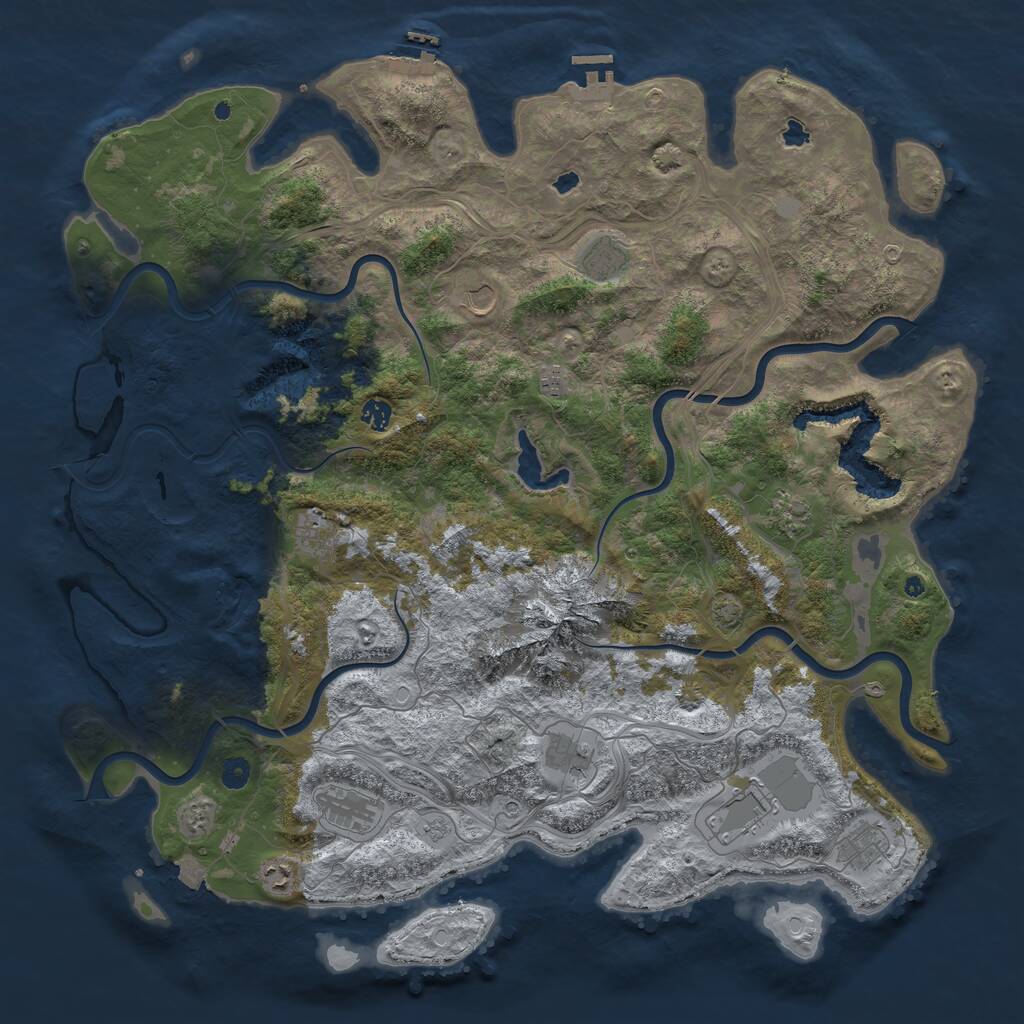 Rust Map: Procedural Map, Size: 5000, Seed: 1152507819, 17 Monuments