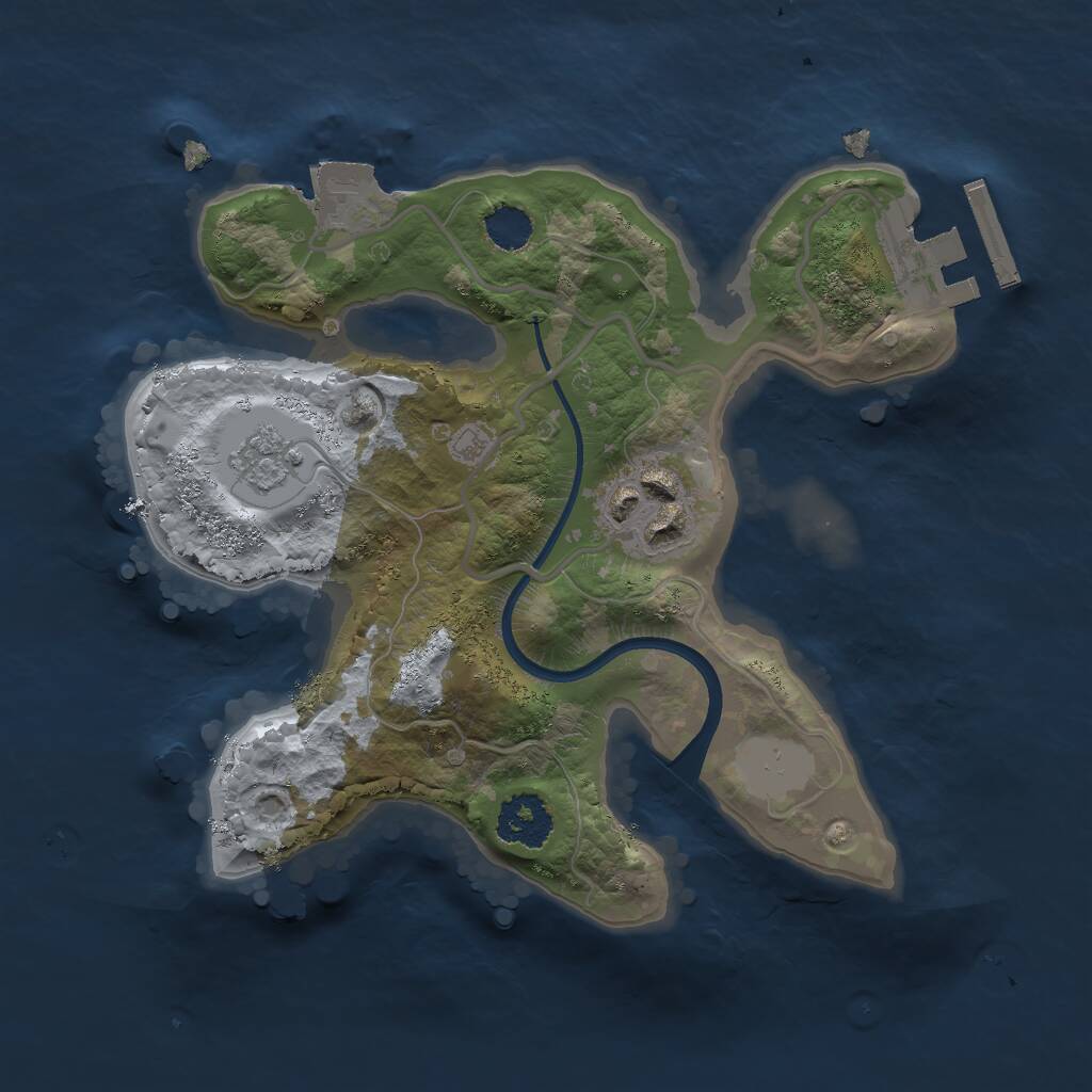 Rust Map: Procedural Map, Size: 2000, Seed: 546453775, 4 Monuments