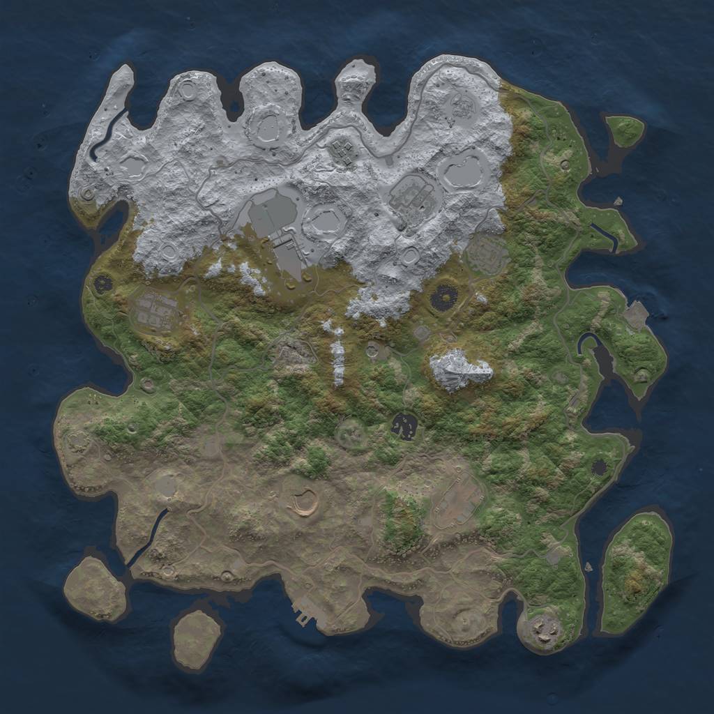 Rust Map: Procedural Map, Size: 4000, Seed: 902650309, 16 Monuments