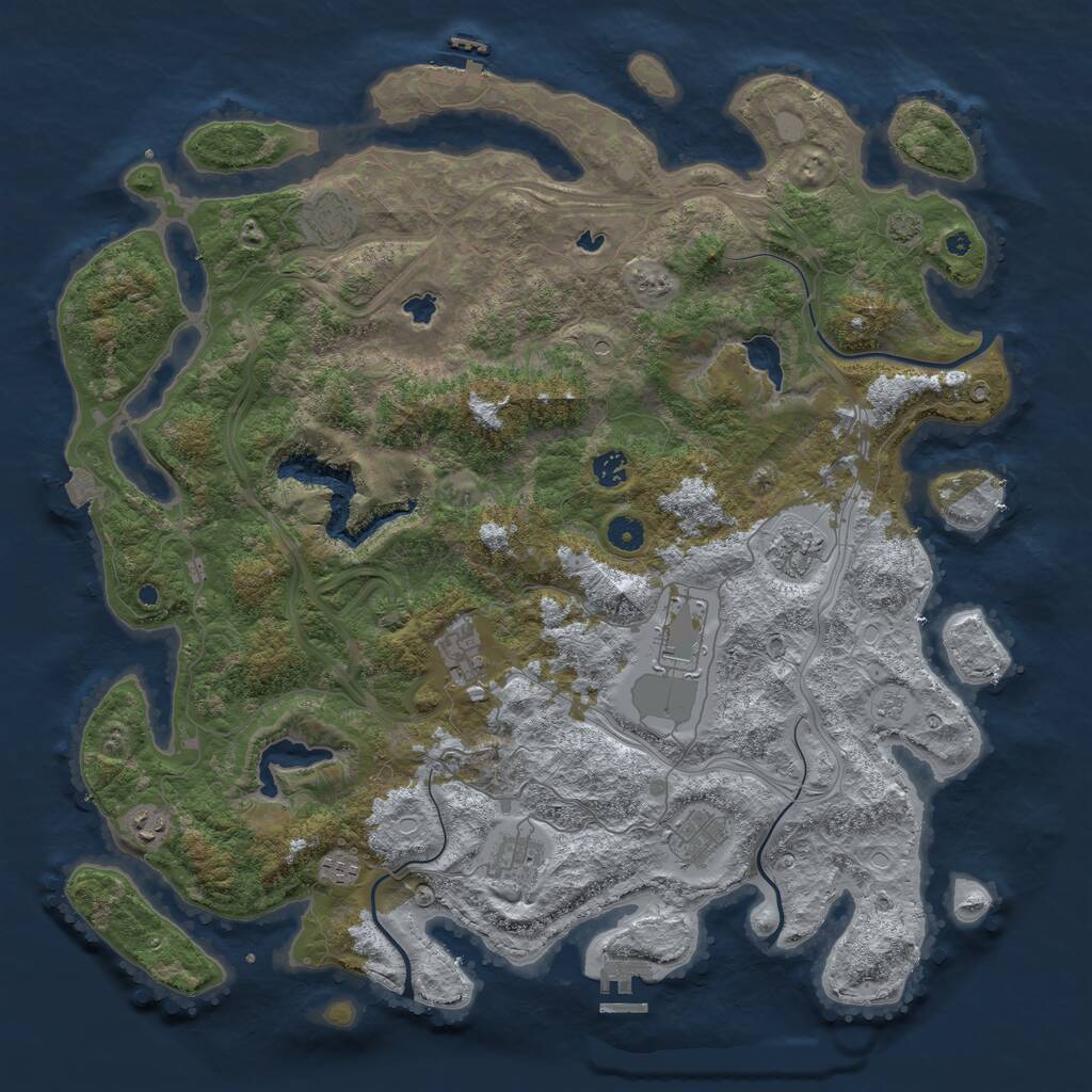 Rust Map: Procedural Map, Size: 4600, Seed: 645570833, 15 Monuments