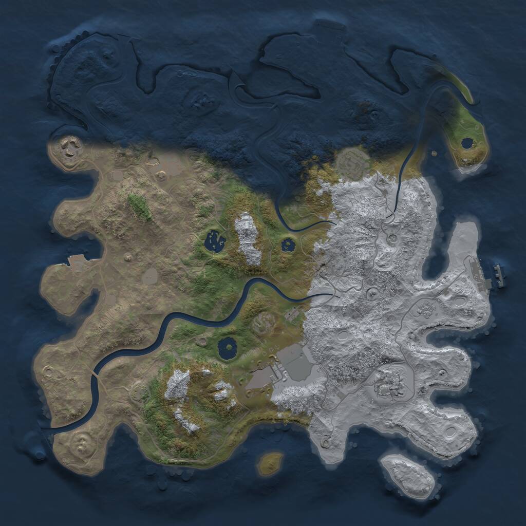 Rust Map: Procedural Map, Size: 3750, Seed: 78023881, 12 Monuments