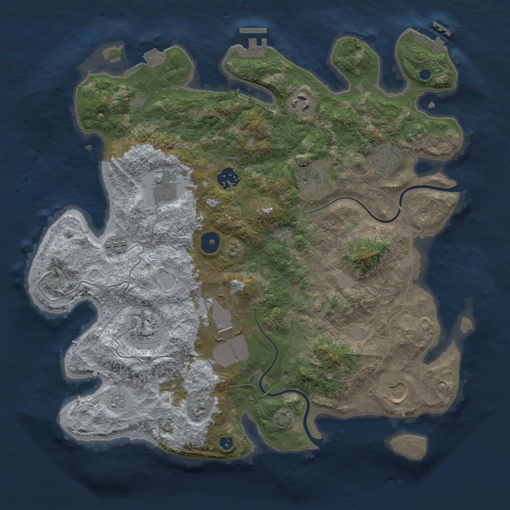 Rust Map: Procedural Map, Size: 3750, Seed: 108245650, 15 Monuments