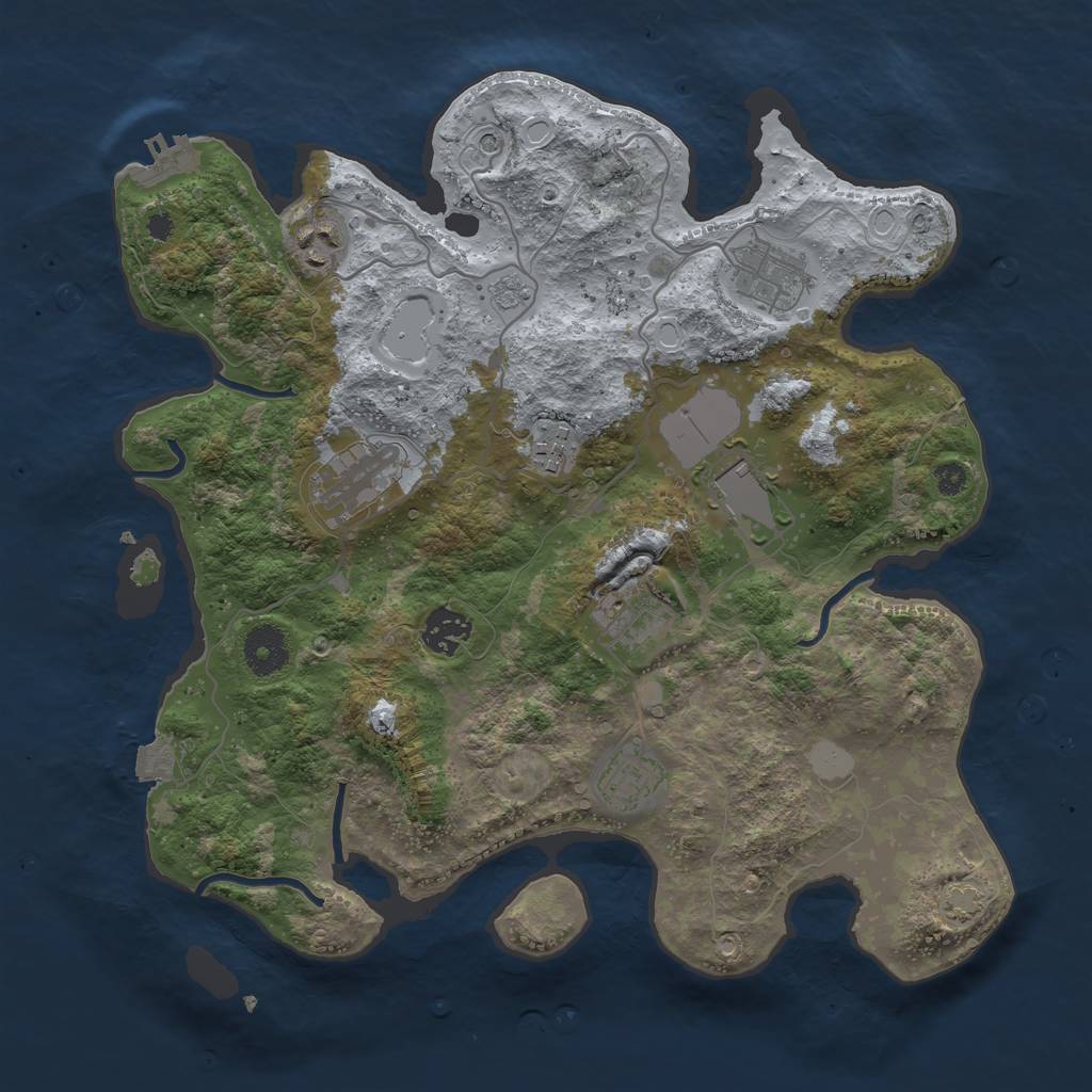 Rust Map: Procedural Map, Size: 3500, Seed: 58204, 15 Monuments