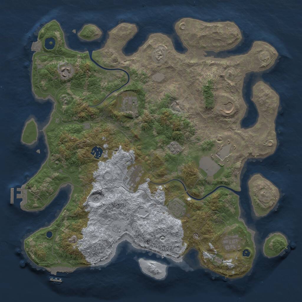 Rust Map: Procedural Map, Size: 3900, Seed: 72076569, 15 Monuments
