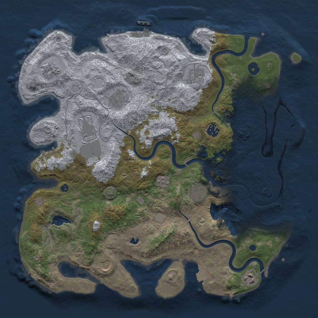 Rust Map: Procedural Map, Size: 4000, Seed: 1157025838, 15 Monuments