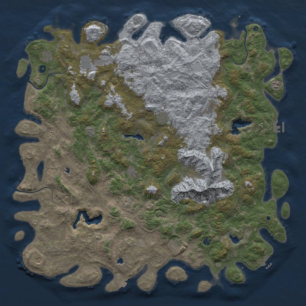Rust Map: Procedural Map, Size: 6000, Seed: 968946040, 17 Monuments