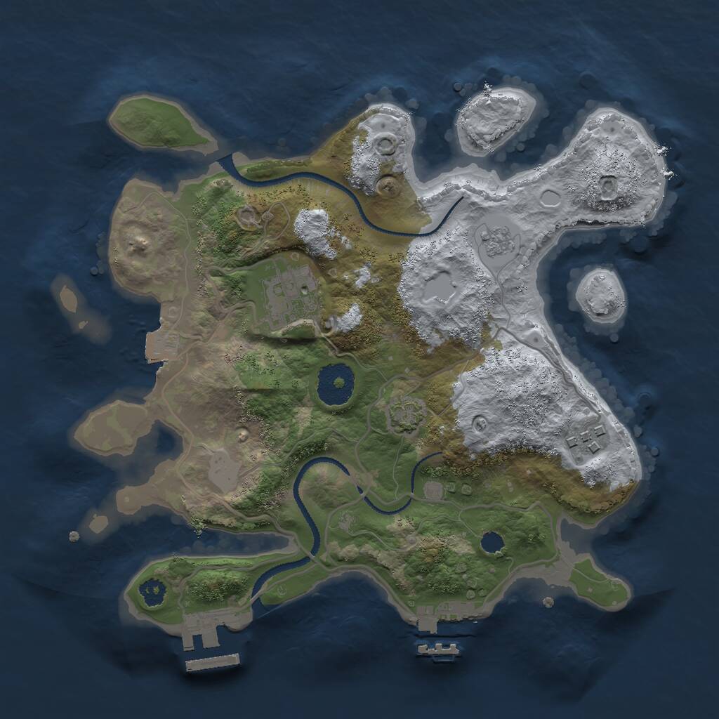 Rust Map: Procedural Map, Size: 2700, Seed: 70255970, 7 Monuments