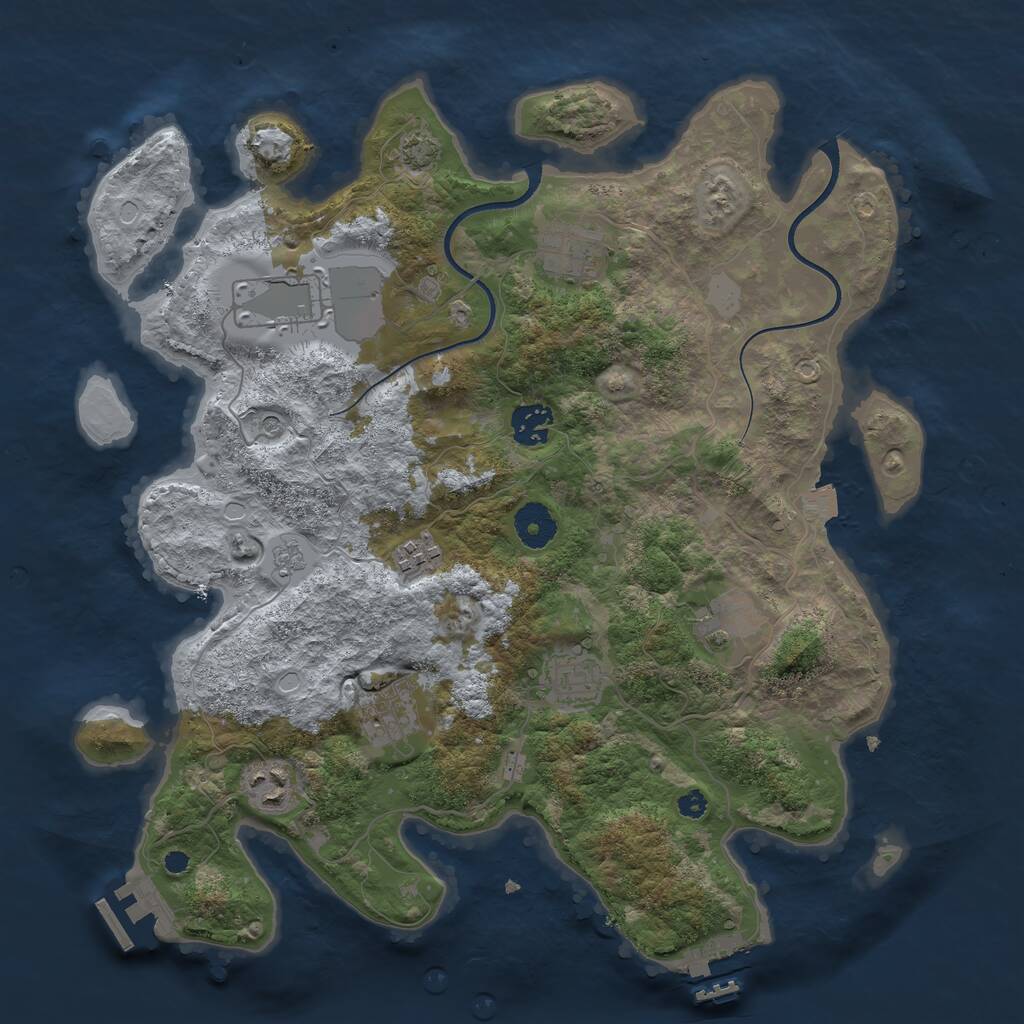 Rust Map: Procedural Map, Size: 3600, Seed: 3806759, 14 Monuments