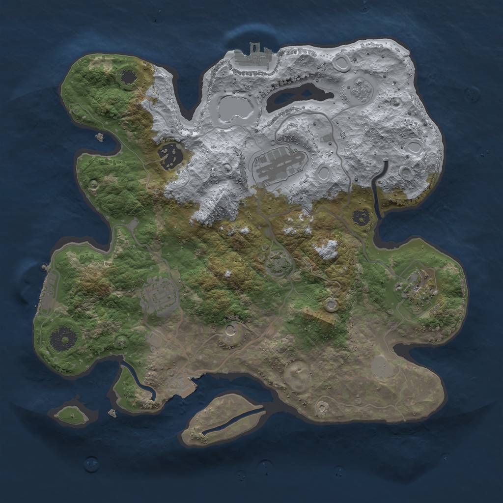 Rust Map: Procedural Map, Size: 3000, Seed: 72122, 12 Monuments