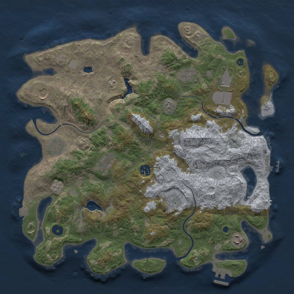 Rust Map: Procedural Map, Size: 4050, Seed: 361588264, 15 Monuments