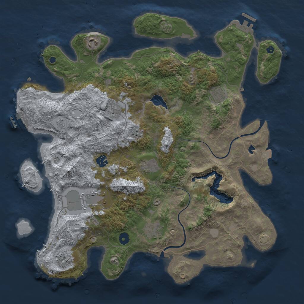 Rust Map: Procedural Map, Size: 4000, Seed: 498102, 15 Monuments