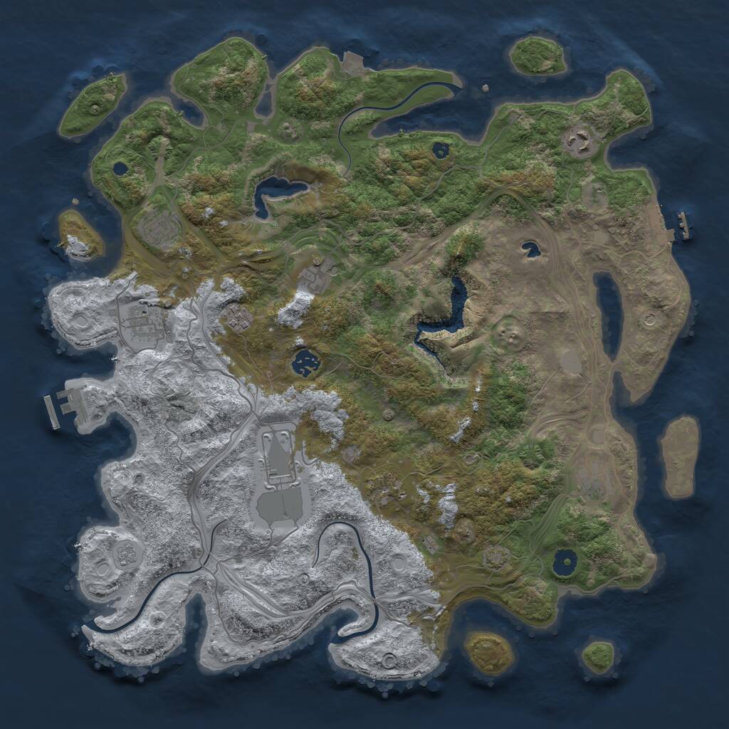 Rust Map: Procedural Map, Size: 4250, Seed: 2117970239, 15 Monuments