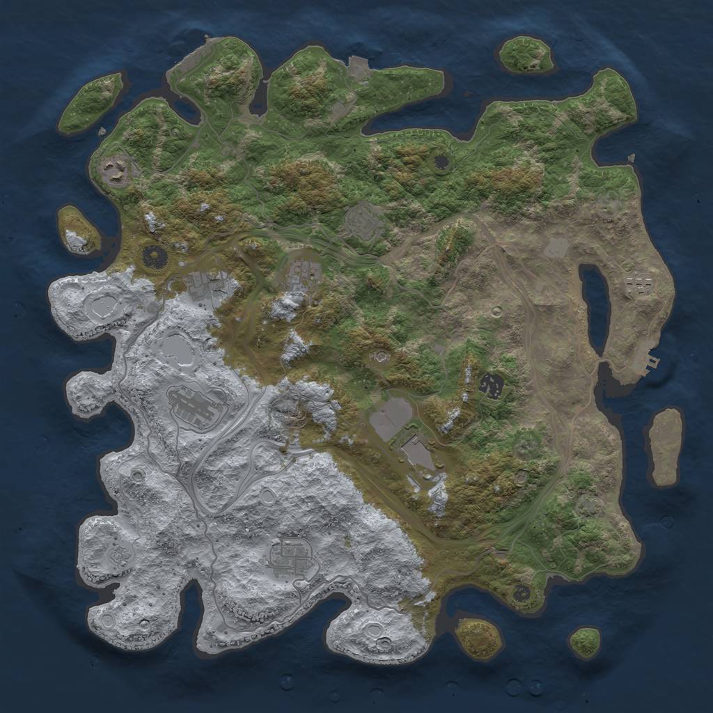 Rust Map: Procedural Map, Size: 4250, Seed: 2117970239, 17 Monuments