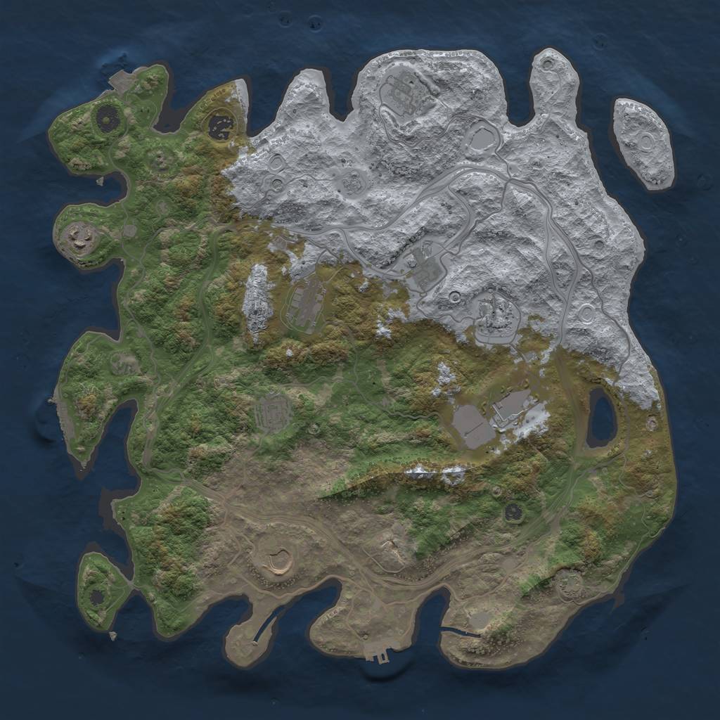 Rust Map: Procedural Map, Size: 4250, Seed: 121736848, 17 Monuments