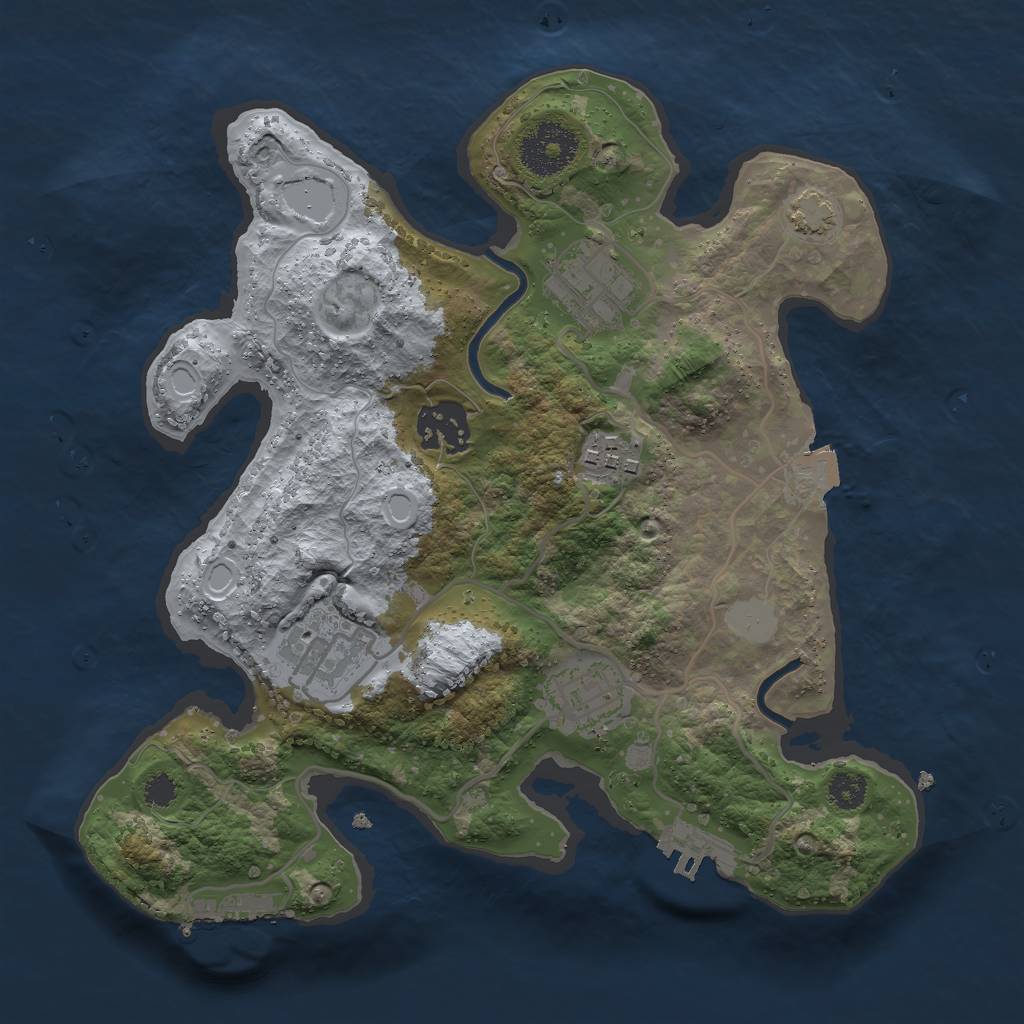 Rust Map: Procedural Map, Size: 2800, Seed: 46647841, 11 Monuments