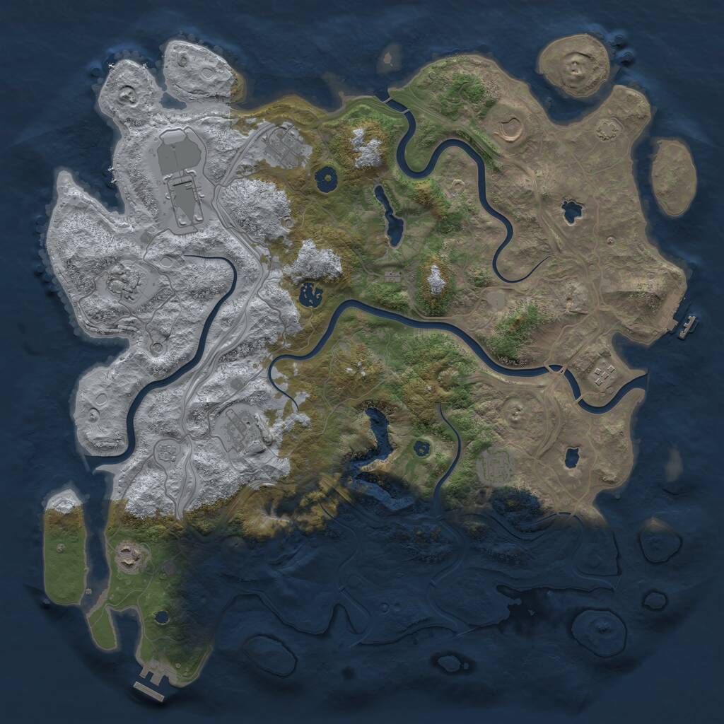 Rust Map: Procedural Map, Size: 4500, Seed: 909869946, 15 Monuments