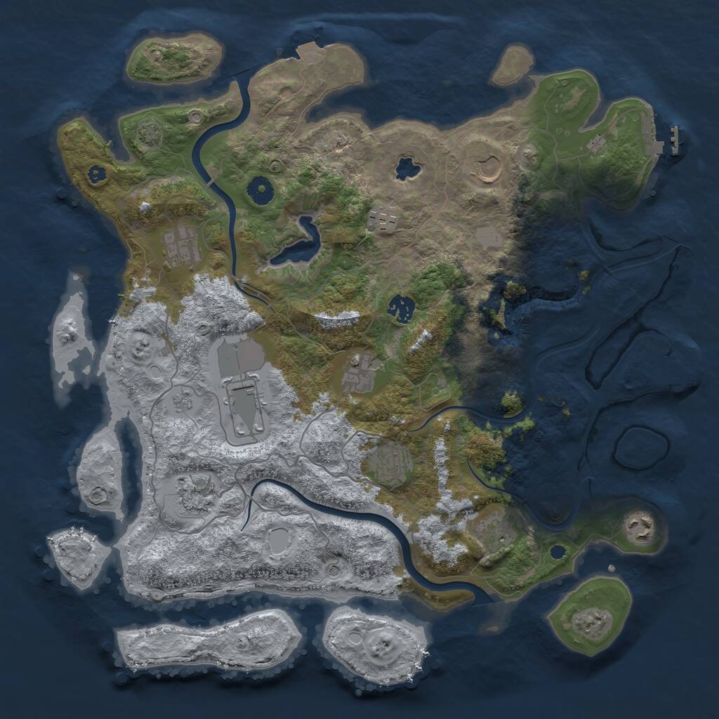 Rust Map: Procedural Map, Size: 4000, Seed: 10672159, 16 Monuments