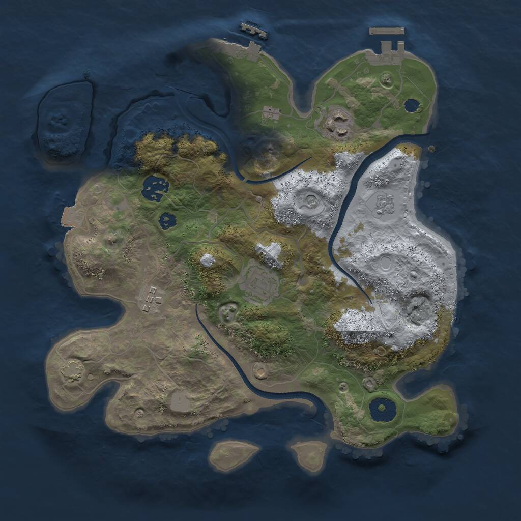 Rust Map: Procedural Map, Size: 3000, Seed: 5510, 10 Monuments