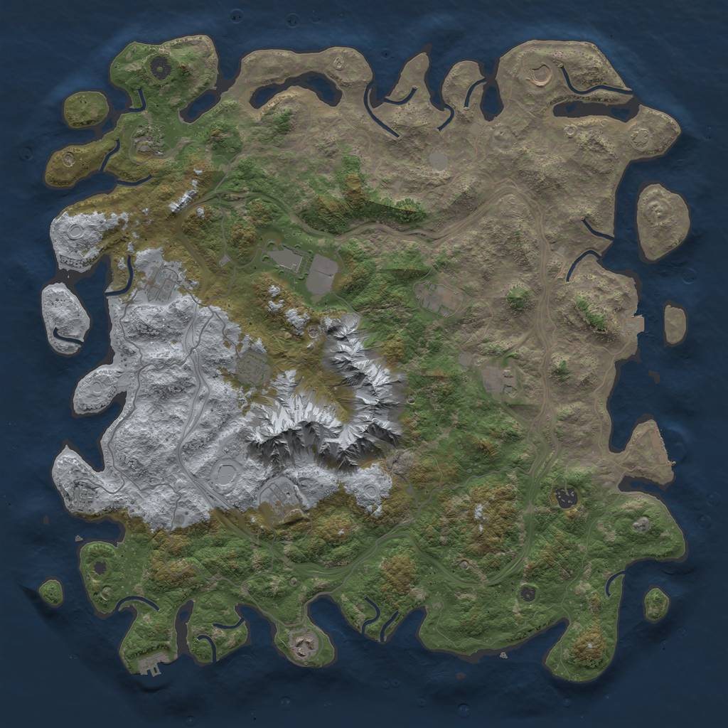Rust Map: Procedural Map, Size: 5000, Seed: 51591166, 19 Monuments