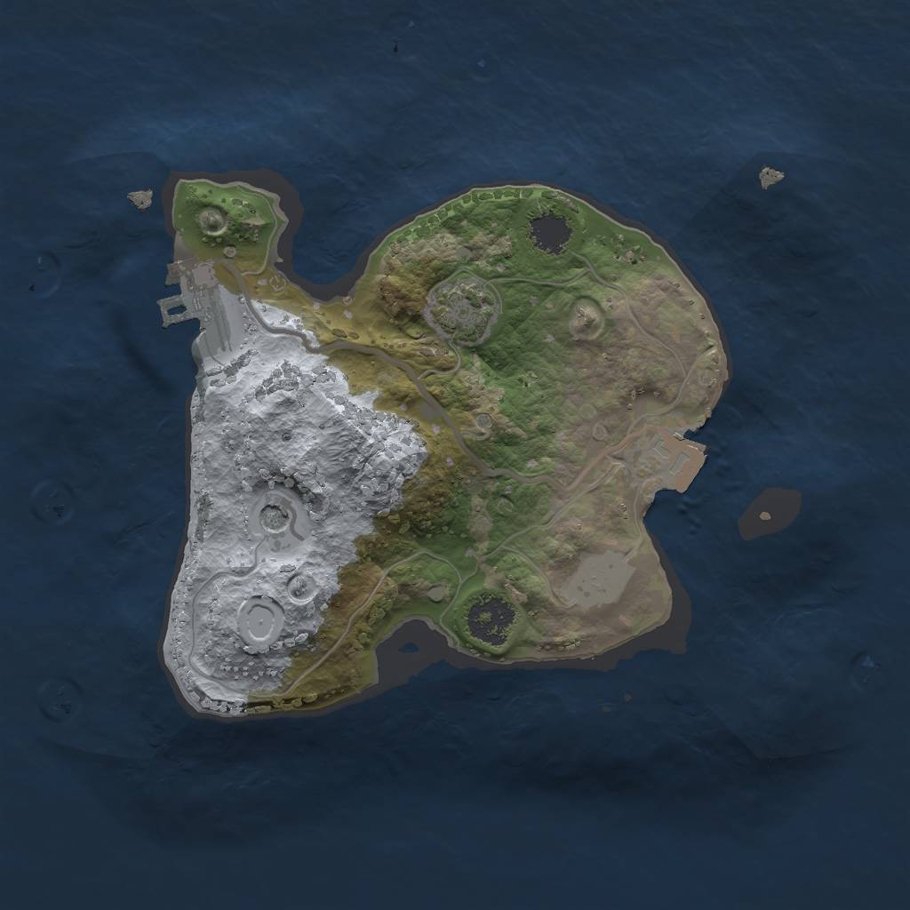 Rust Map: Procedural Map, Size: 2000, Seed: 2135, 6 Monuments