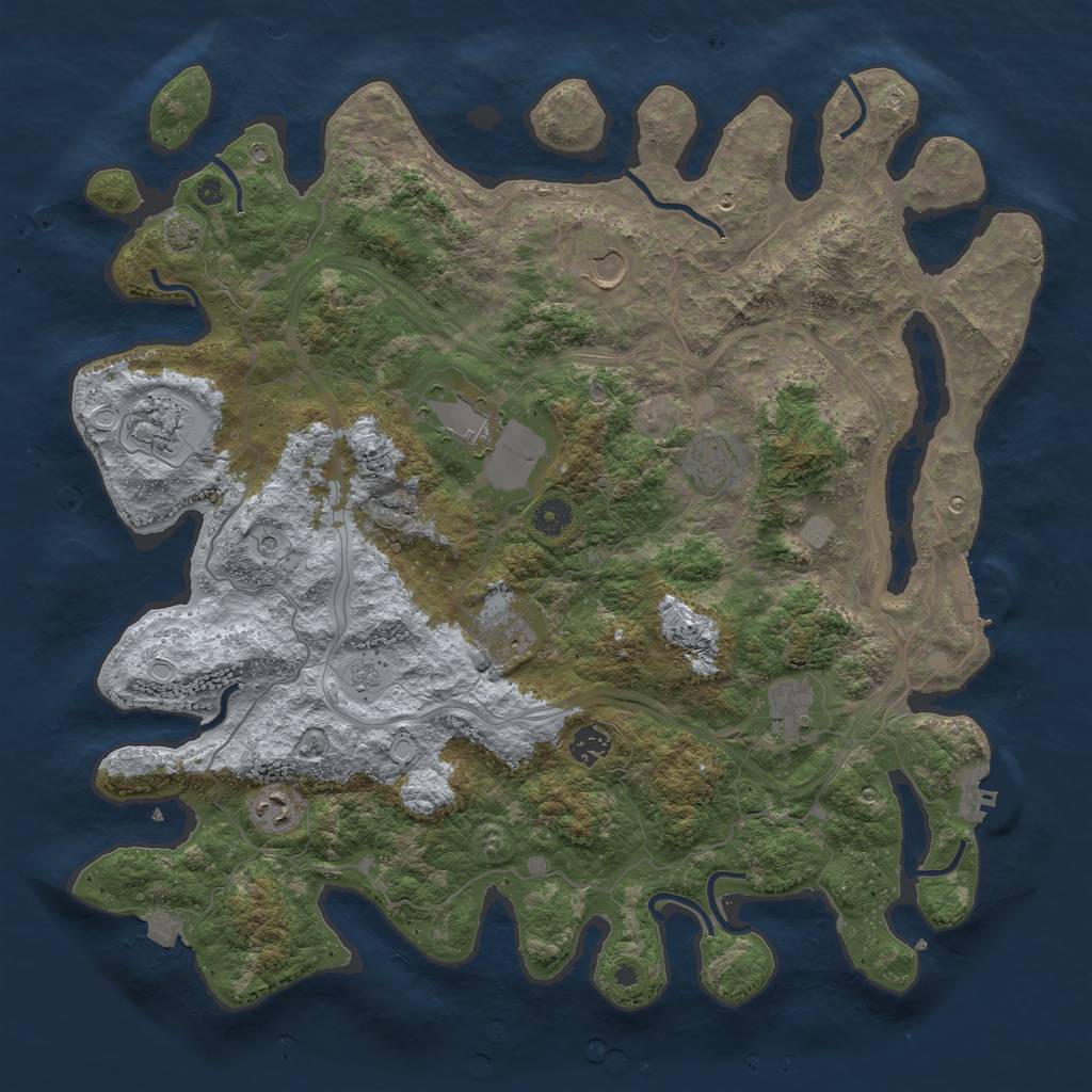 Rust Map: Procedural Map, Size: 4300, Seed: 75643, 16 Monuments