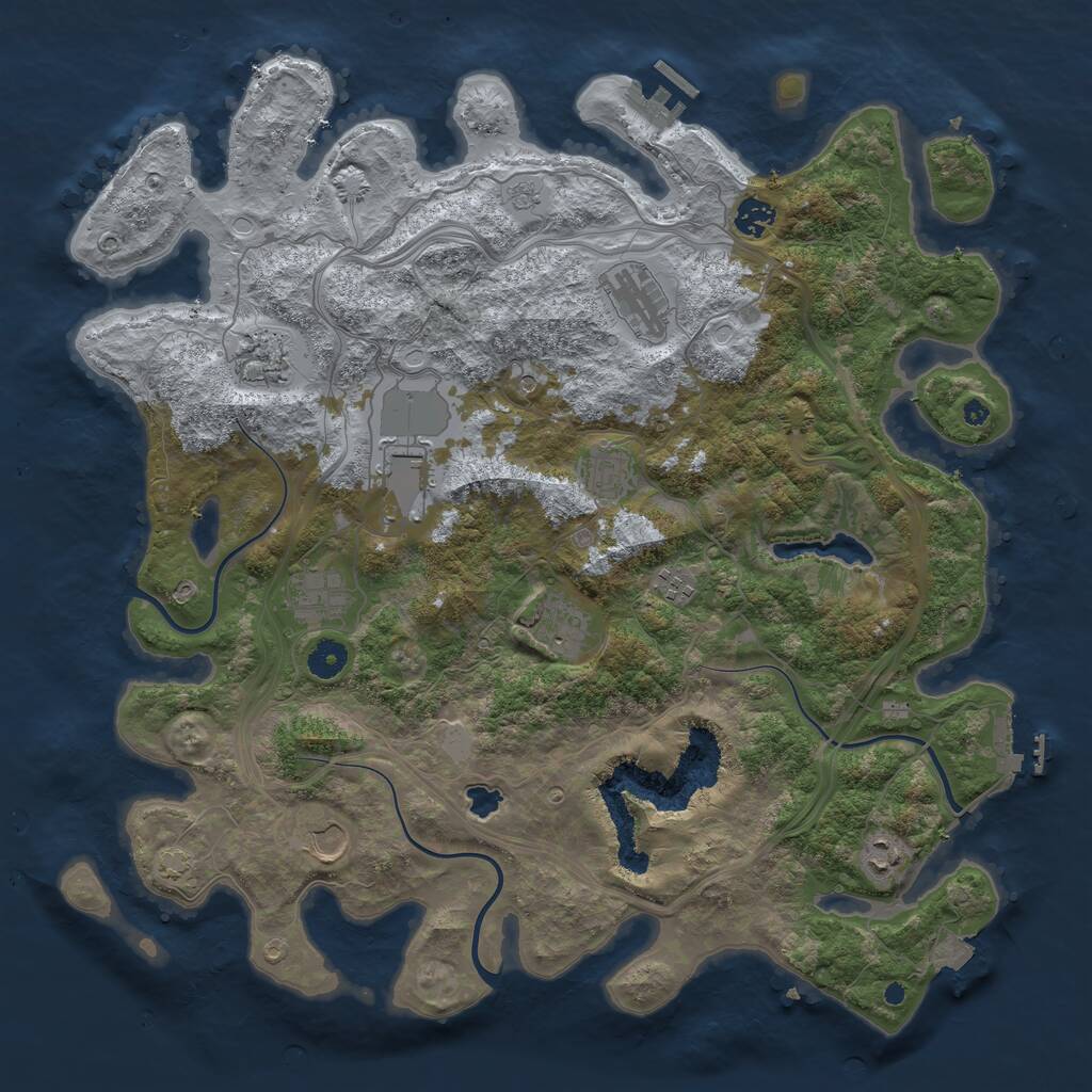 Rust Map: Procedural Map, Size: 4250, Seed: 2546978, 16 Monuments