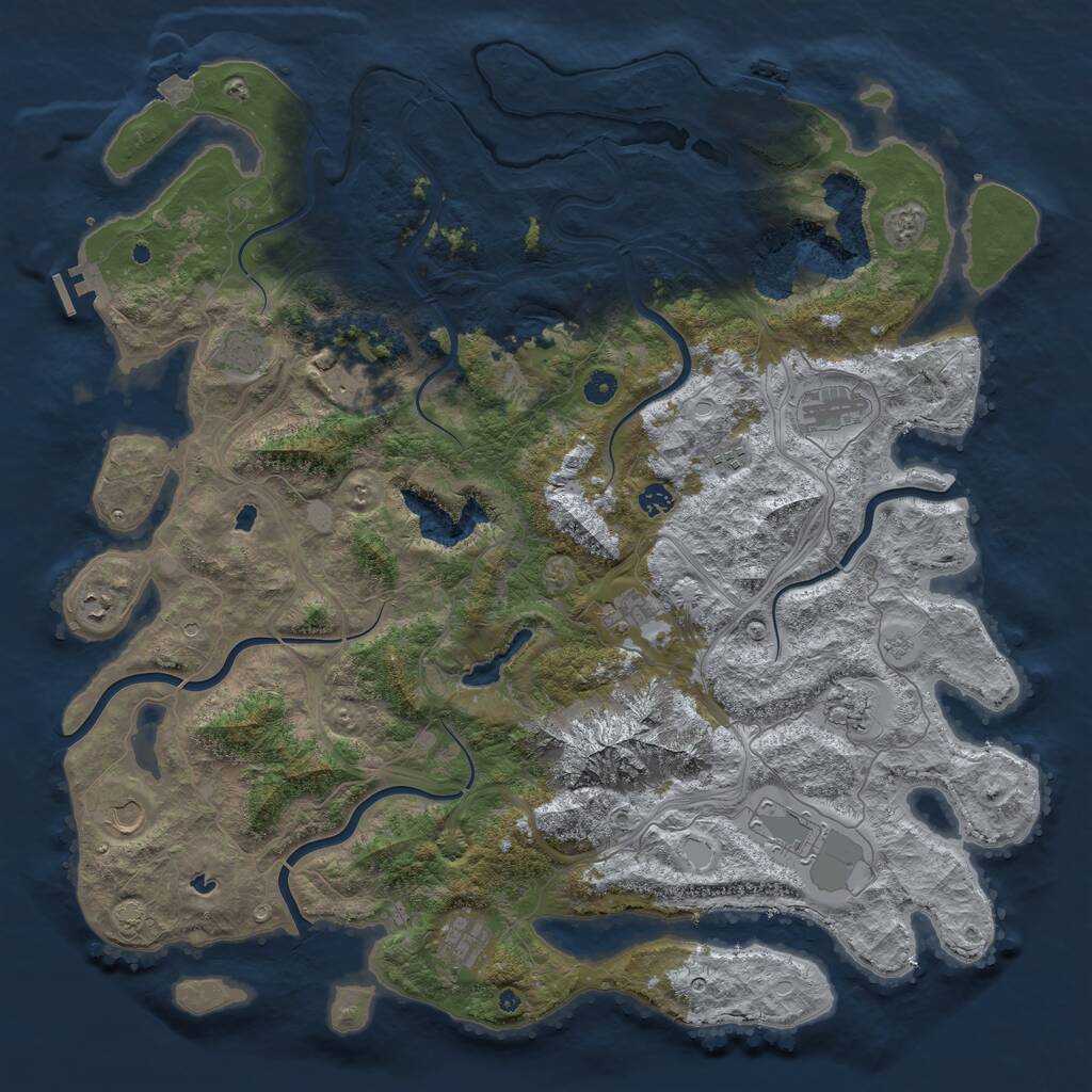 Rust Map: Procedural Map, Size: 5000, Seed: 250659112, 17 Monuments