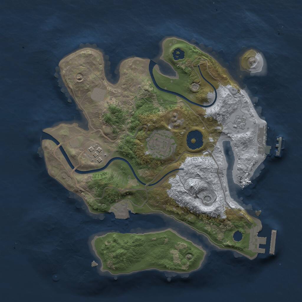 Rust Map: Procedural Map, Size: 2500, Seed: 512440, 7 Monuments