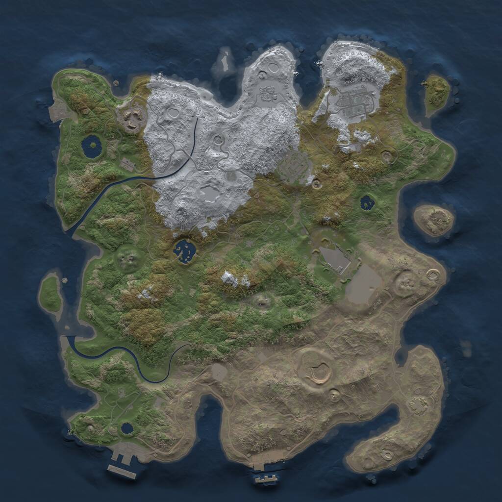 Rust Map: Procedural Map, Size: 3500, Seed: 446733016, 12 Monuments