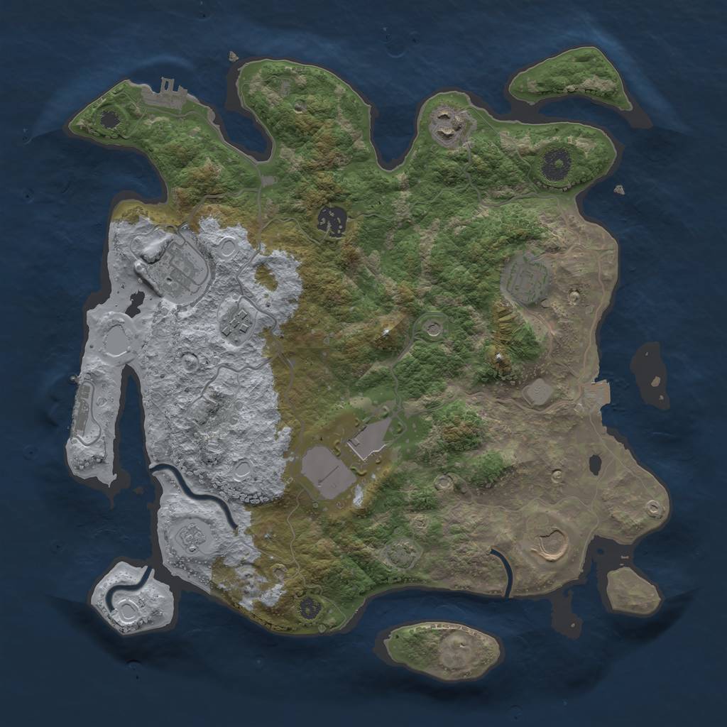 Rust Map: Procedural Map, Size: 3500, Seed: 20209, 15 Monuments