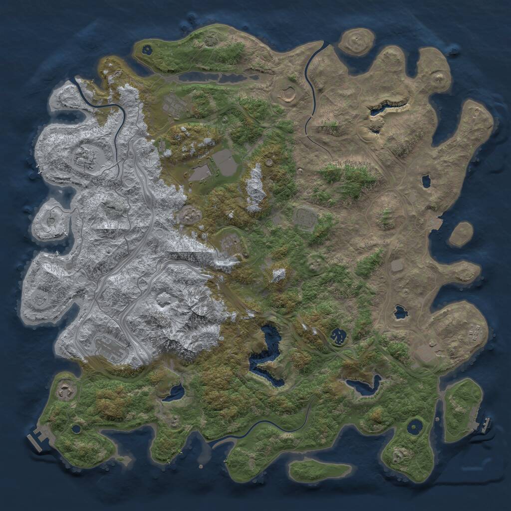 Rust Map: Procedural Map, Size: 5000, Seed: 374926220, 17 Monuments