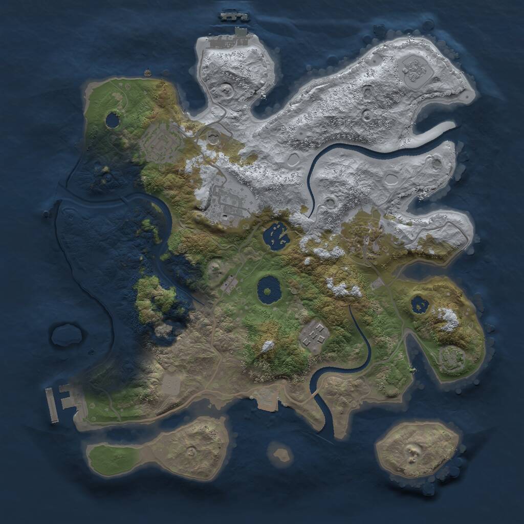 Rust Map: Procedural Map, Size: 3000, Seed: 356353310, 11 Monuments