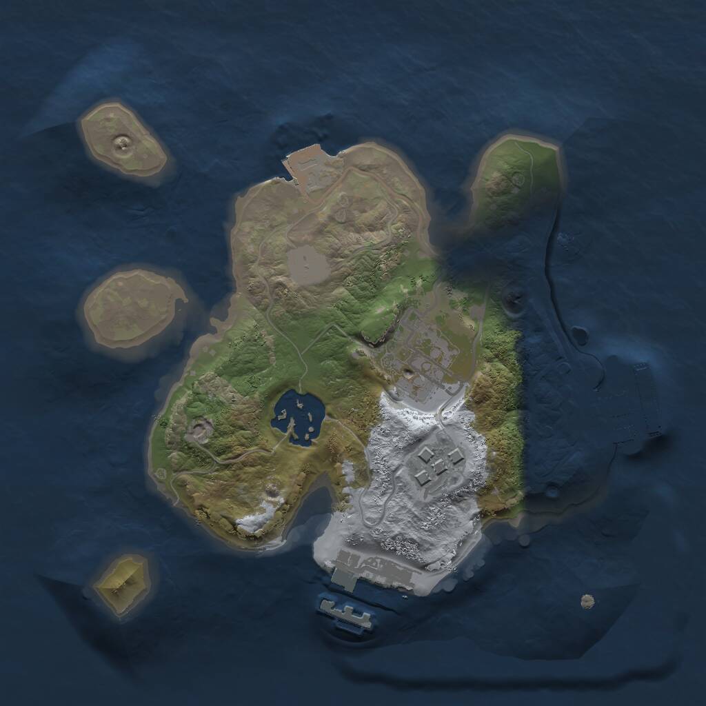 Rust Map: Procedural Map, Size: 2000, Seed: 1935, 6 Monuments