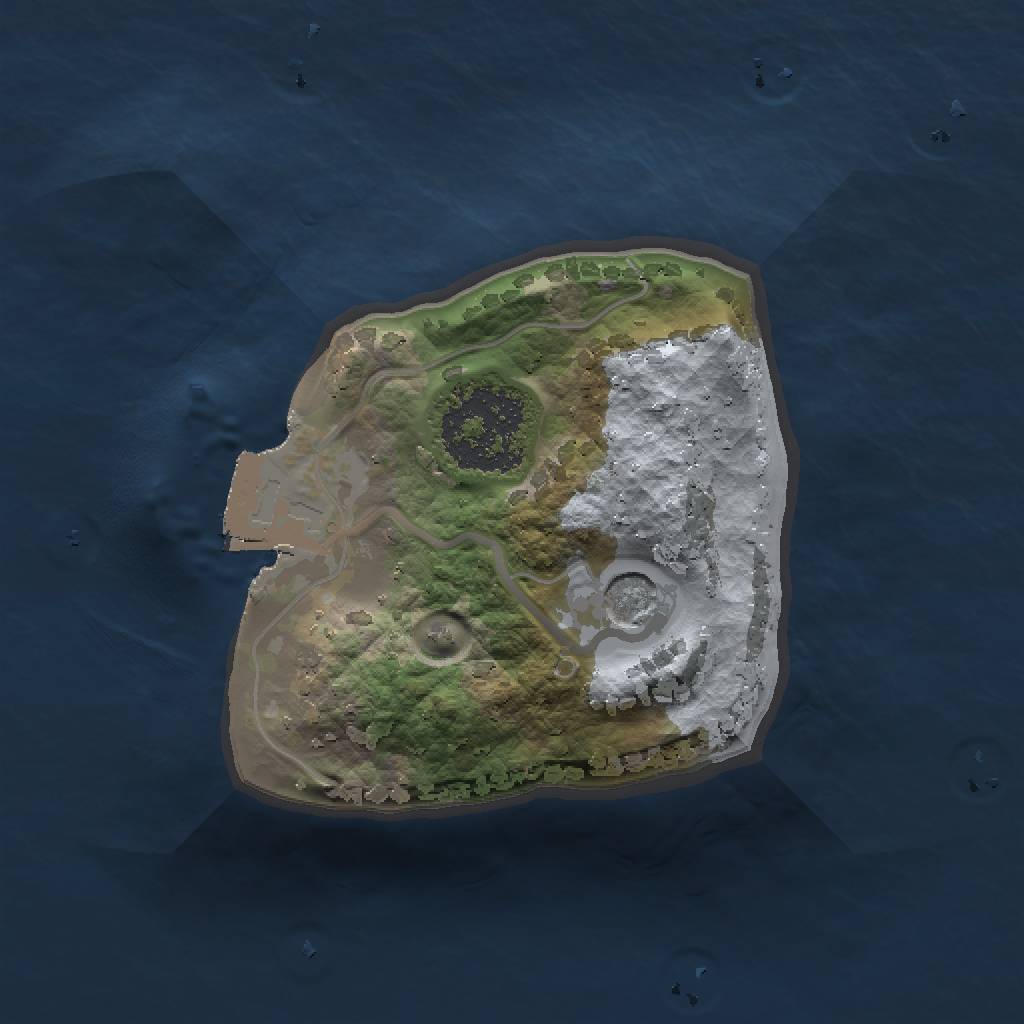 Rust Map: Procedural Map, Size: 1200, Seed: 5890, 4 Monuments