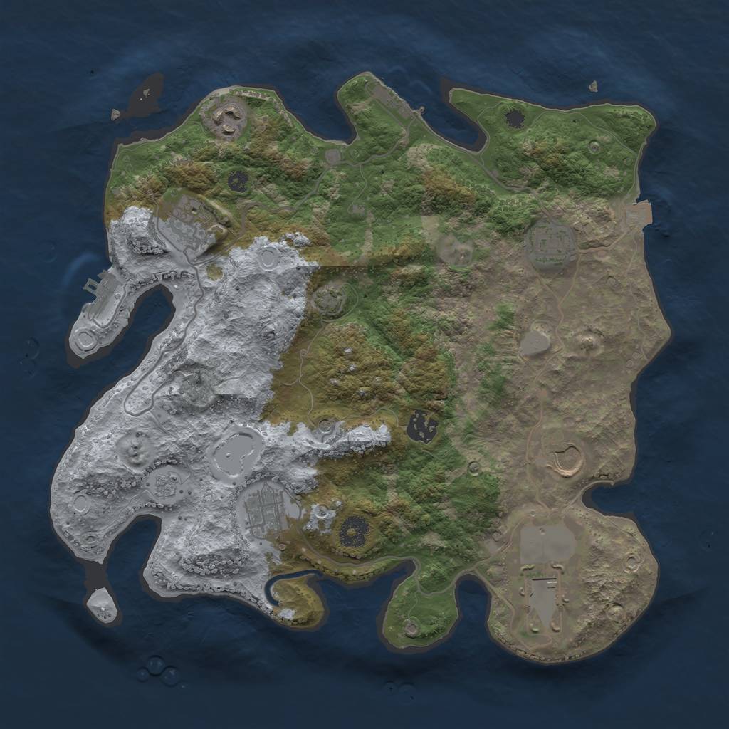 Rust Map: Procedural Map, Size: 3500, Seed: 1495503367, 15 Monuments