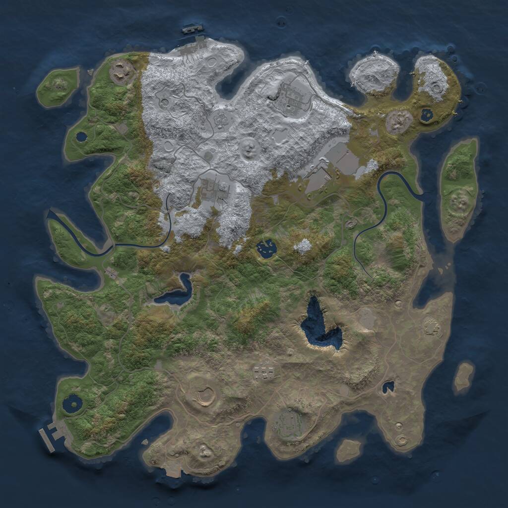 Rust Map: Procedural Map, Size: 4000, Seed: 2369, 14 Monuments