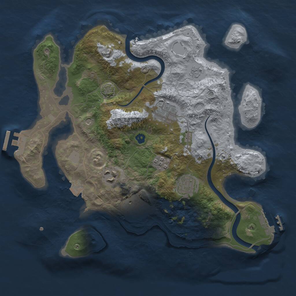 Rust Map: Procedural Map, Size: 3000, Seed: 11468, 11 Monuments
