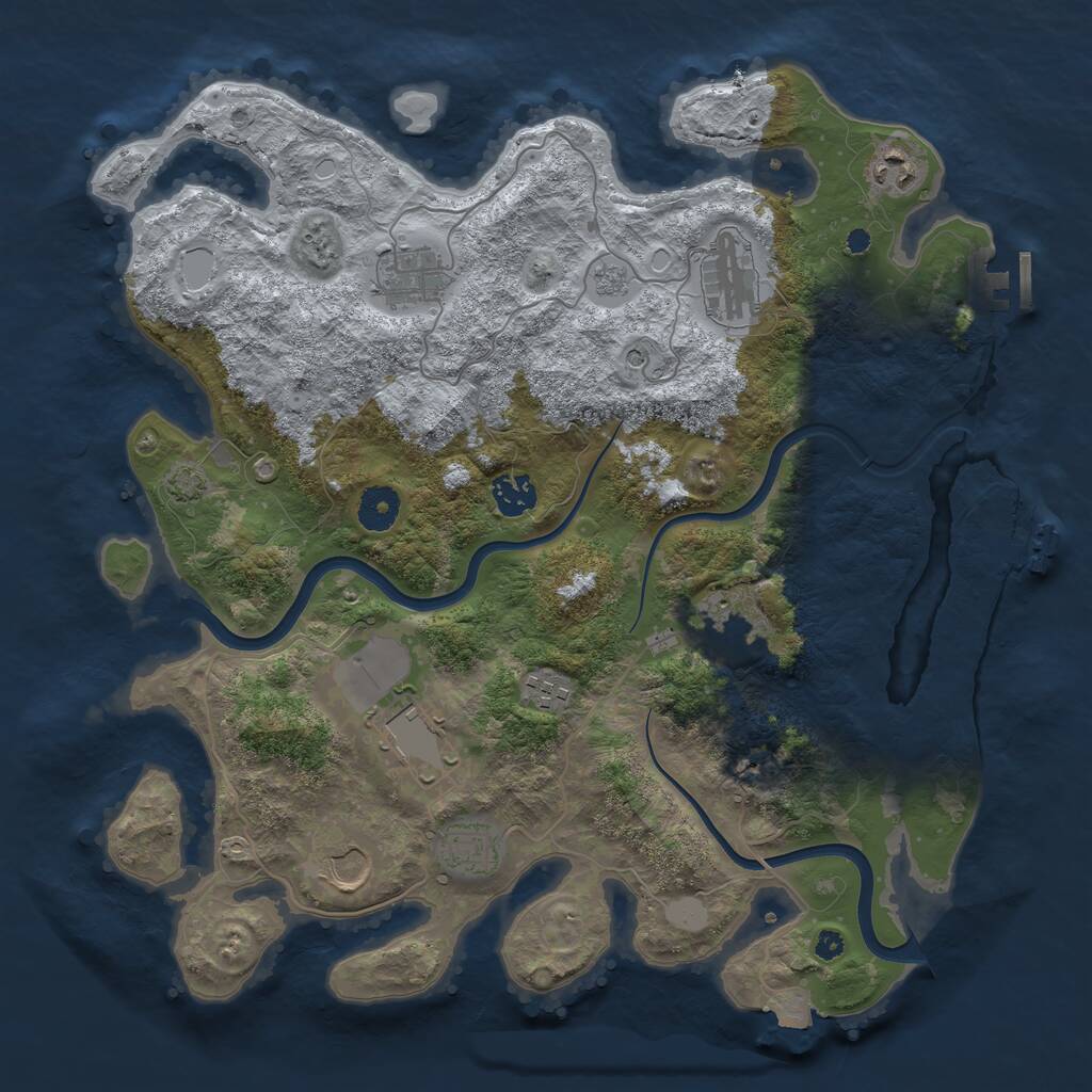 Rust Map: Procedural Map, Size: 3750, Seed: 29127, 15 Monuments