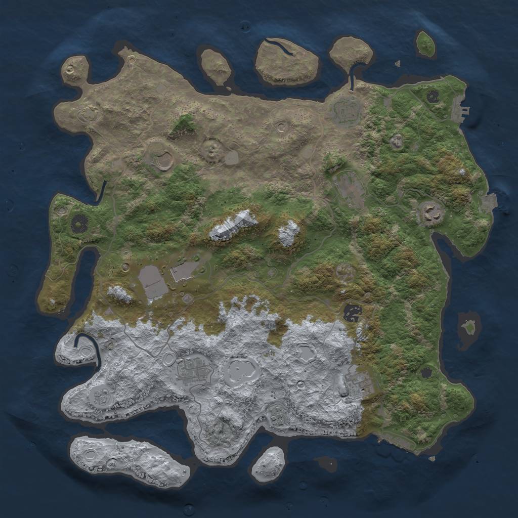 Rust Map: Procedural Map, Size: 4135, Seed: 1566, 17 Monuments
