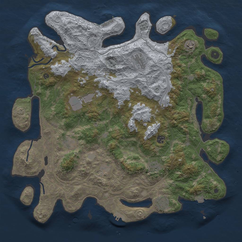 Rust Map: Procedural Map, Size: 4400, Seed: 615351960, 17 Monuments