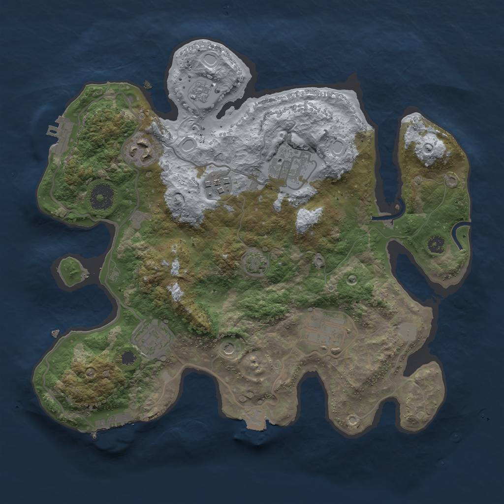 Rust Map: Procedural Map, Size: 3000, Seed: 31858, 13 Monuments