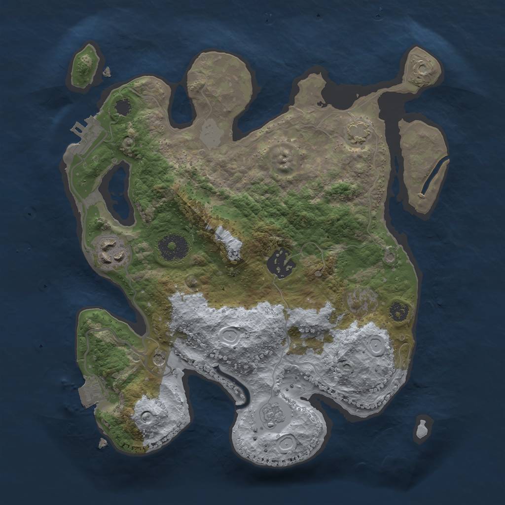 Rust Map: Procedural Map, Size: 2700, Seed: 738427583, 9 Monuments