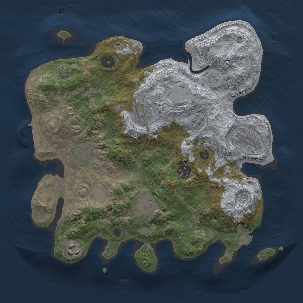 Rust Map: Procedural Map, Size: 3250, Seed: 387646544, 14 Monuments