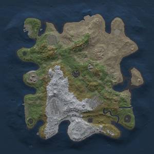 Thumbnail Rust Map: Procedural Map, Size: 3000, Seed: 1764836658, 13 Monuments